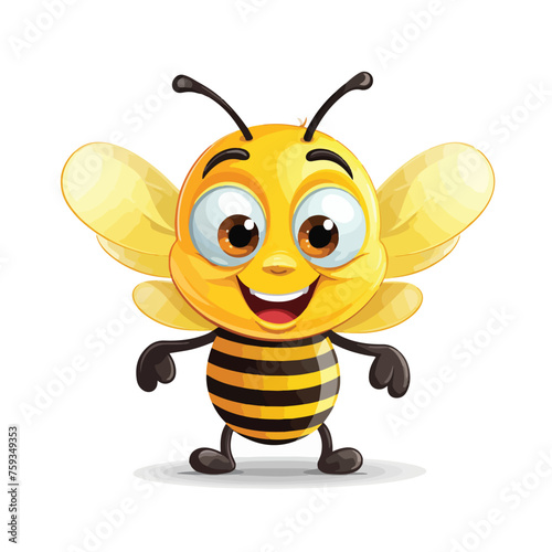 Cartoon bee mascot. Vector clip art illustration 