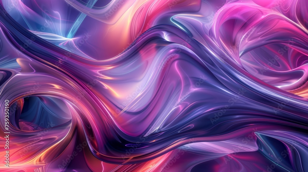 Fototapeta premium Abstract Painting Featuring Purple and Pink Hues