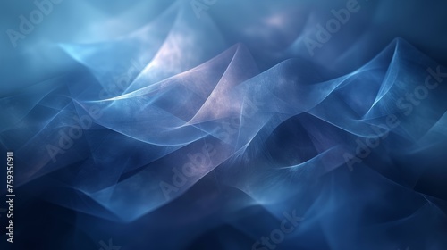 Abstract blue fabric waves with soft focus
