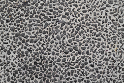 Pebble stone floor texture with black color