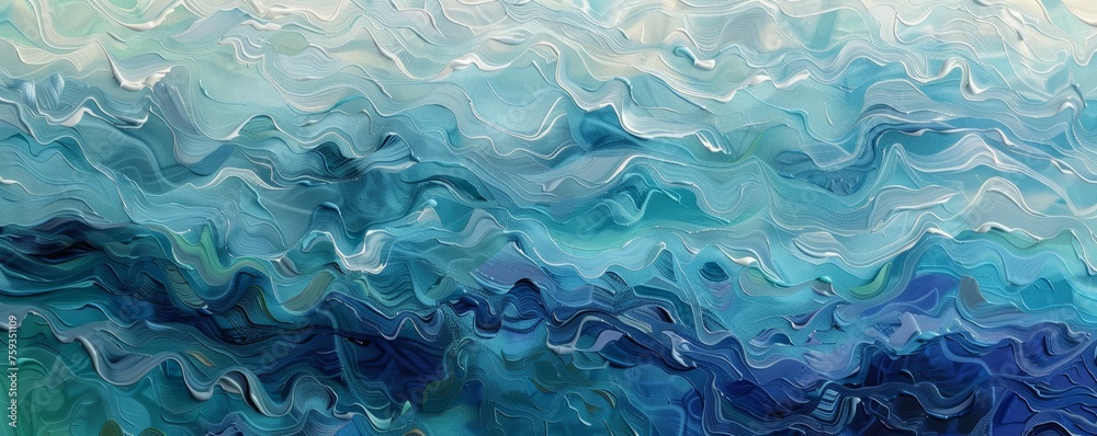 Abstract blue and green waves texture