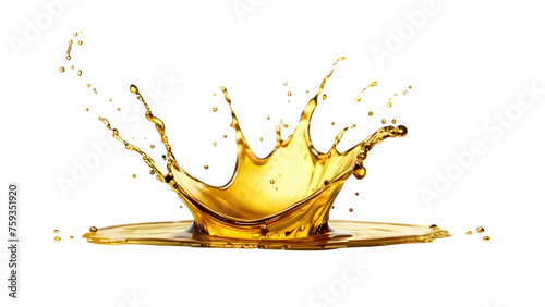 Golden oil splash on png transparent background