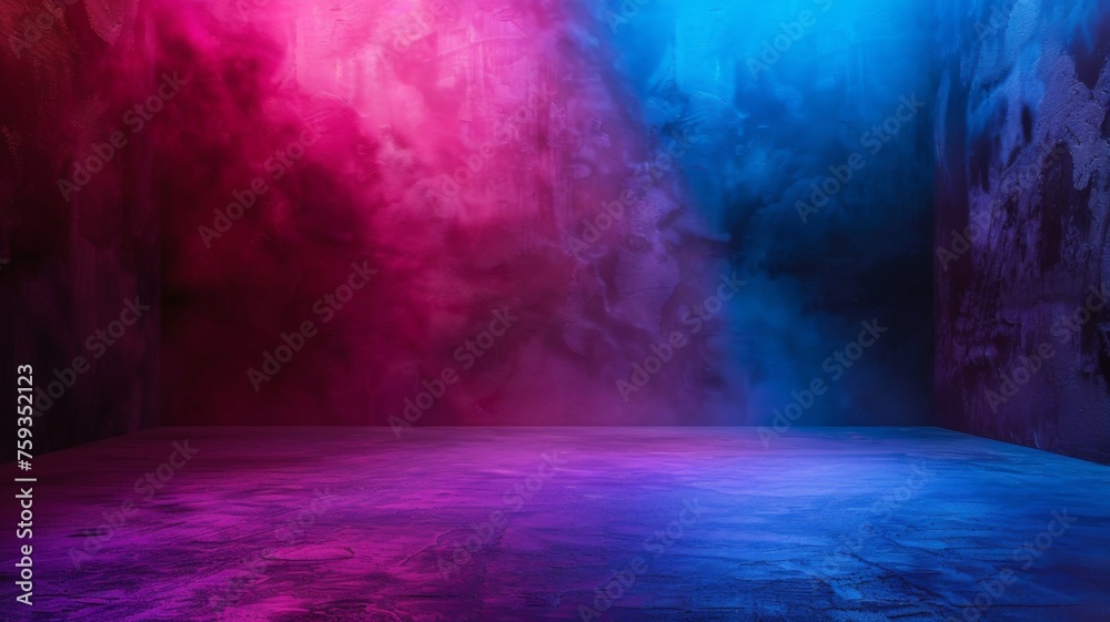 Vibrant pink and blue smokey background - An empty scene with a vibrant pink and blue smokey effect, perfect for high-energy concepts or stylish backgrounds
