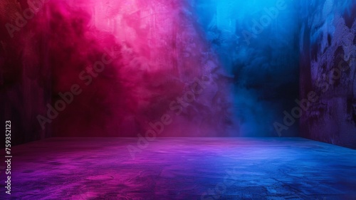 Vibrant pink and blue smokey background - An empty scene with a vibrant pink and blue smokey effect, perfect for high-energy concepts or stylish backgrounds © Tida
