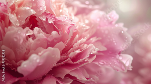Pink Flower Covered in Water Droplets