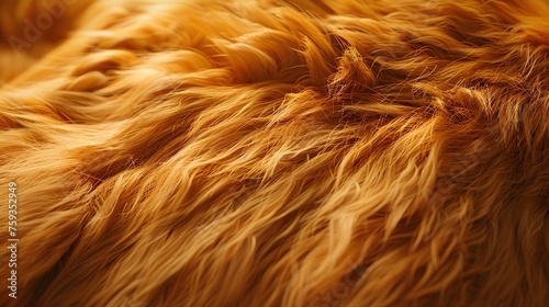 Close-up of Brown Furry Animal Surface in Orange and Gold