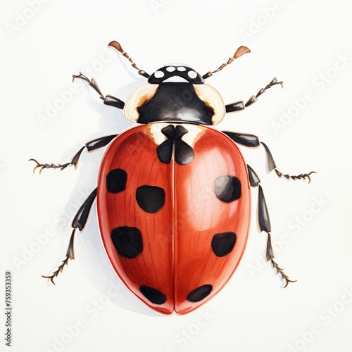 ladybug on white background