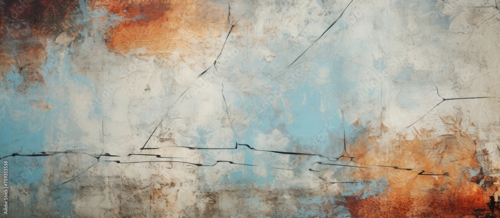 Abstract distressed wall background with texture and fissures