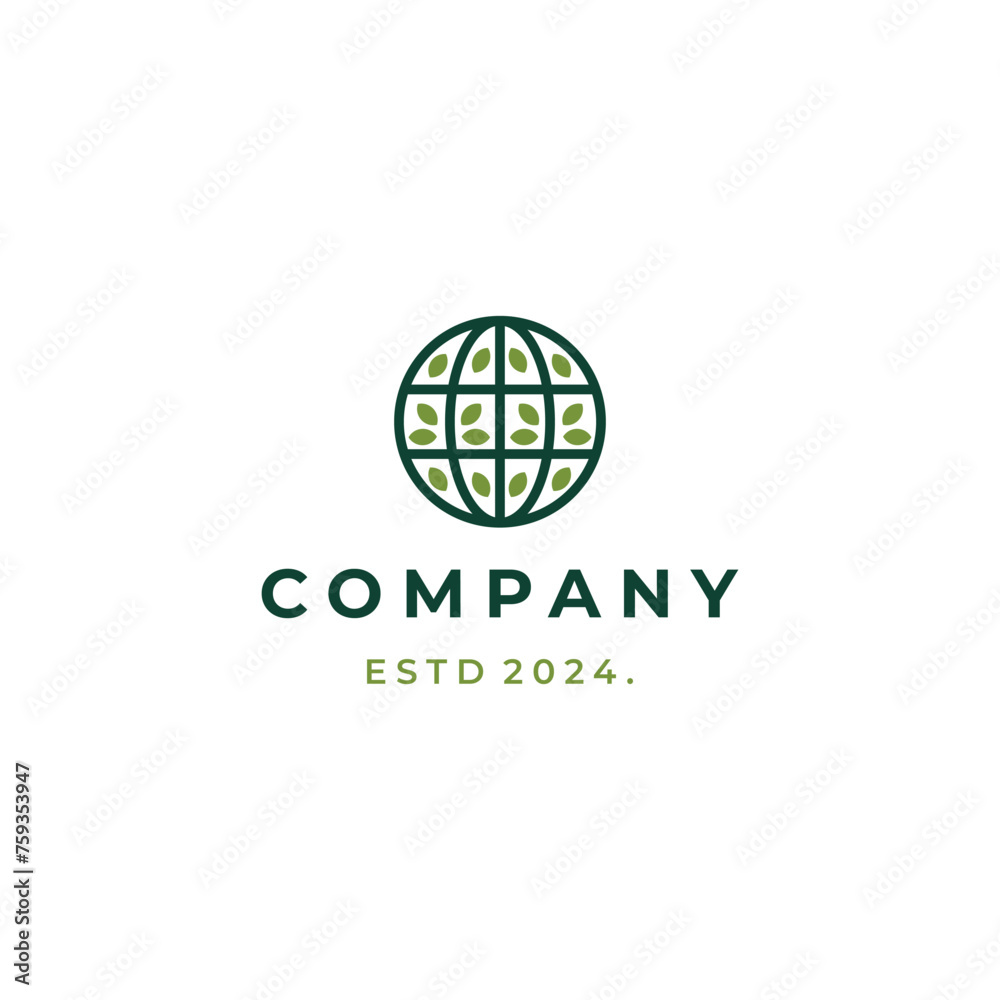Abstract green planet earth logo design concept Abstract green planet earth logo design concept