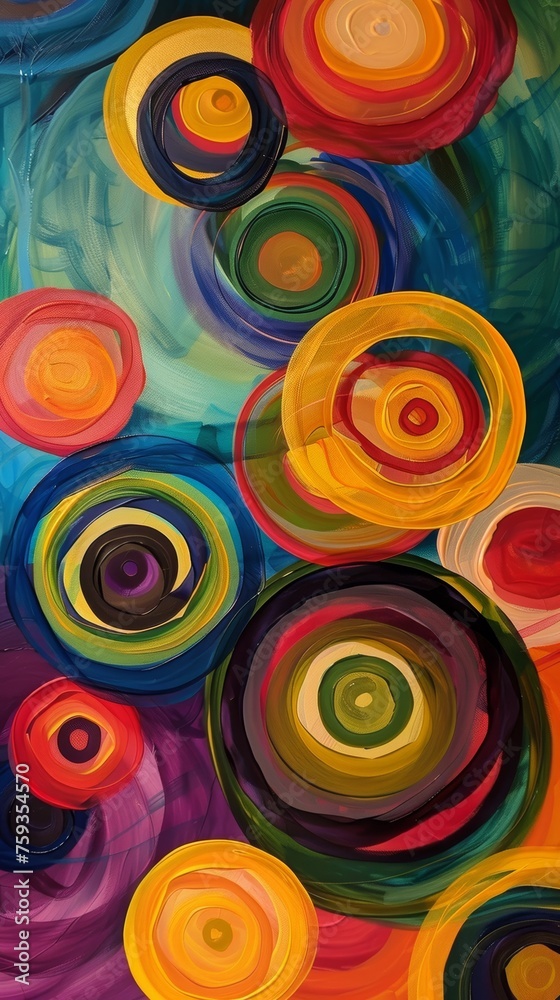 A Multicolored Circles Painting