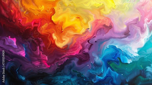 Vibrant Abstract Fluid Art