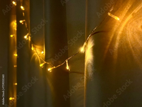 Fairy lights in the night photo