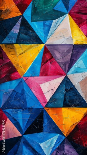 Colorful abstract geometric painting