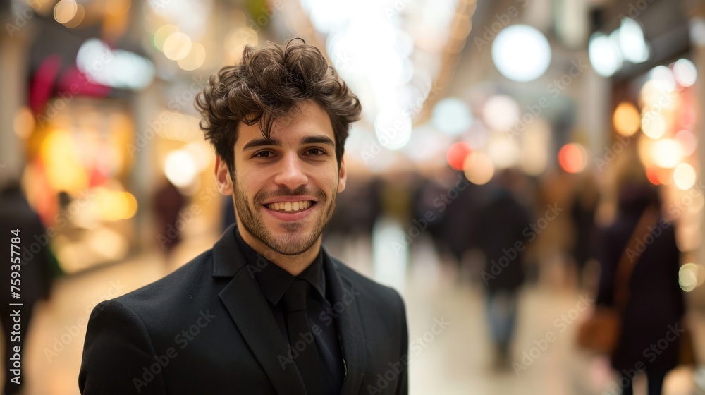 Smiling Businessman in Suit Generative AI