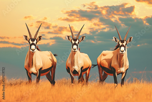 Oryx-Gemsbok Oryx gazella, World Wildlife Day, March, animal concept, generative ai photo