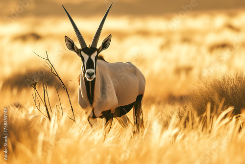 Oryx-Gemsbok Oryx gazella, World Wildlife Day, March, animal concept, generative ai photo