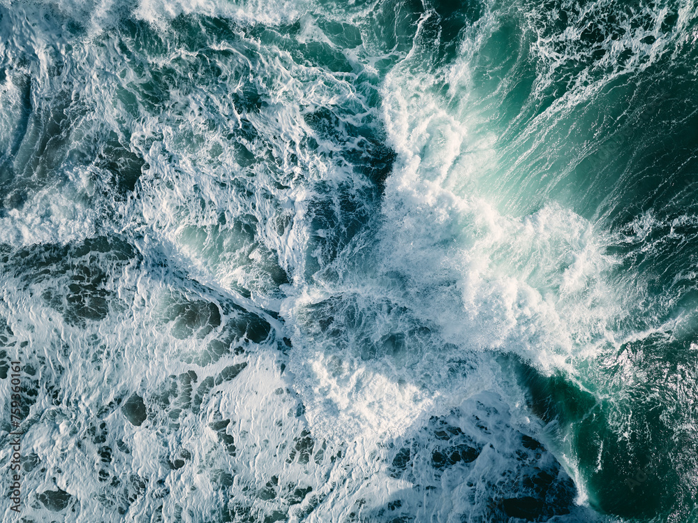 Top down view of ocean wave Top down view of ocean wave