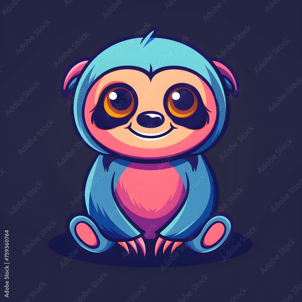 cute sloth logo animal