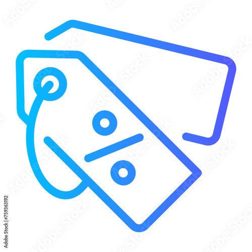 price tag Line Gradient Icon