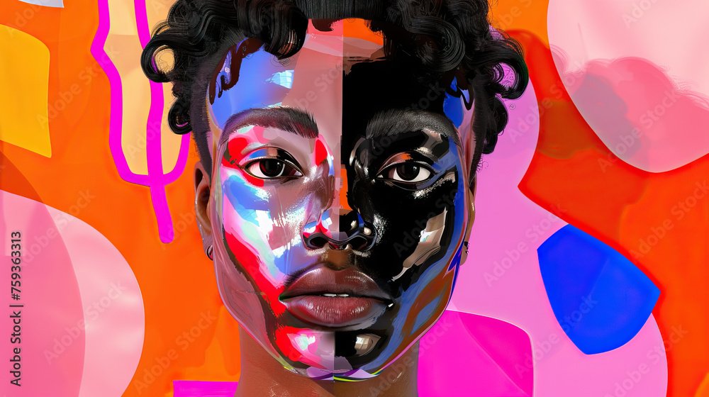 Multiracial Identity Models Person of mixed race identity proudly embracing their heritage and ...