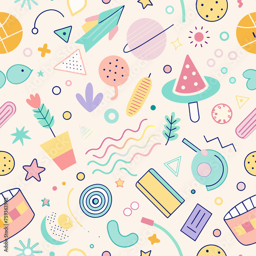 Sweets Galore Seamless Pattern for Birthday Celebration