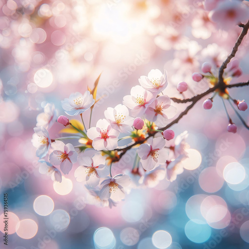 Beautiful cherry blossom sakura in spring 