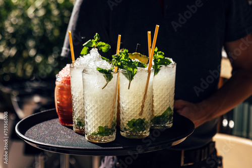Array of Exquisite Cocktails Served