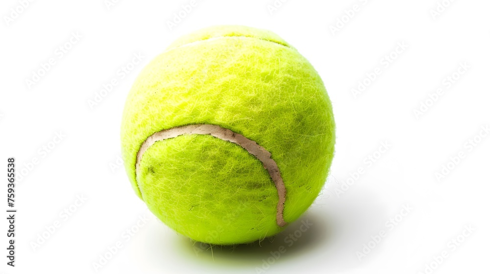 New tennis ball in flight isolated on white