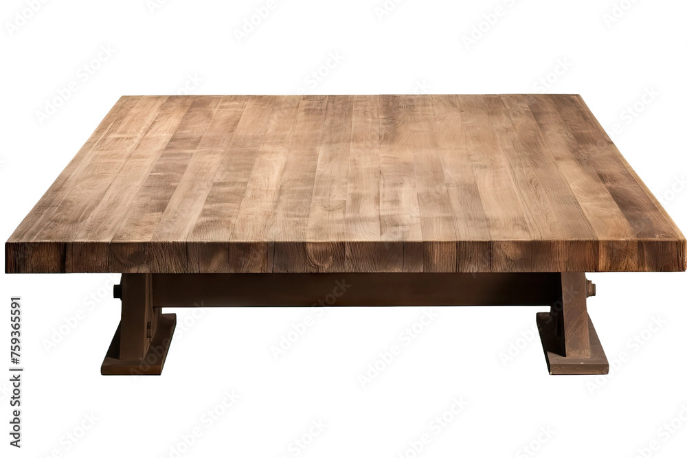 wooden table isolated on white - obrazy, fototapety, plakaty 