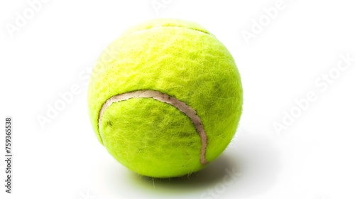 New tennis ball in flight isolated on white