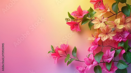vibrant floral hues on gradient background, with copy space for text
