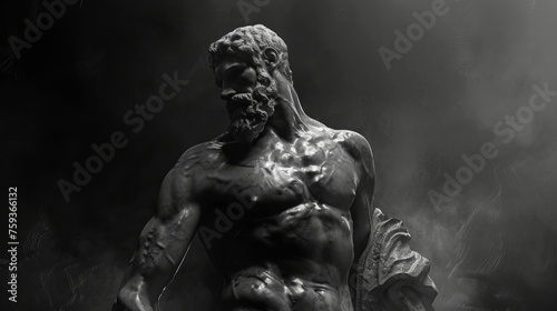 muscular statue of man