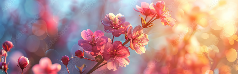 ethereal spring blossoms in soft light