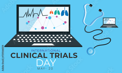 Clinical Trials Day. background, banner, card, poster, template. Vector illustration.