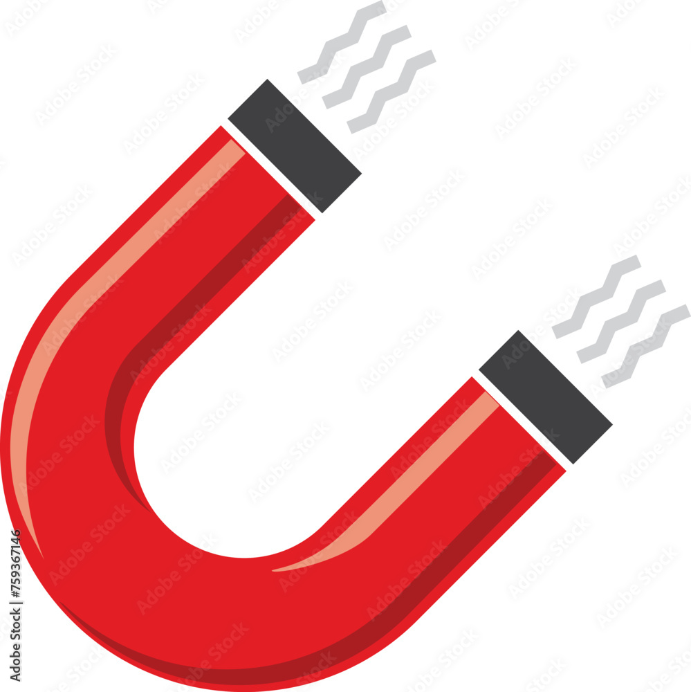 magnet, magnetic field vector illustration isolated on white background. classic modern diseign, bright colors magnet, magnetic field vector illustration isolated on white background. classic modern diseign, bright colors