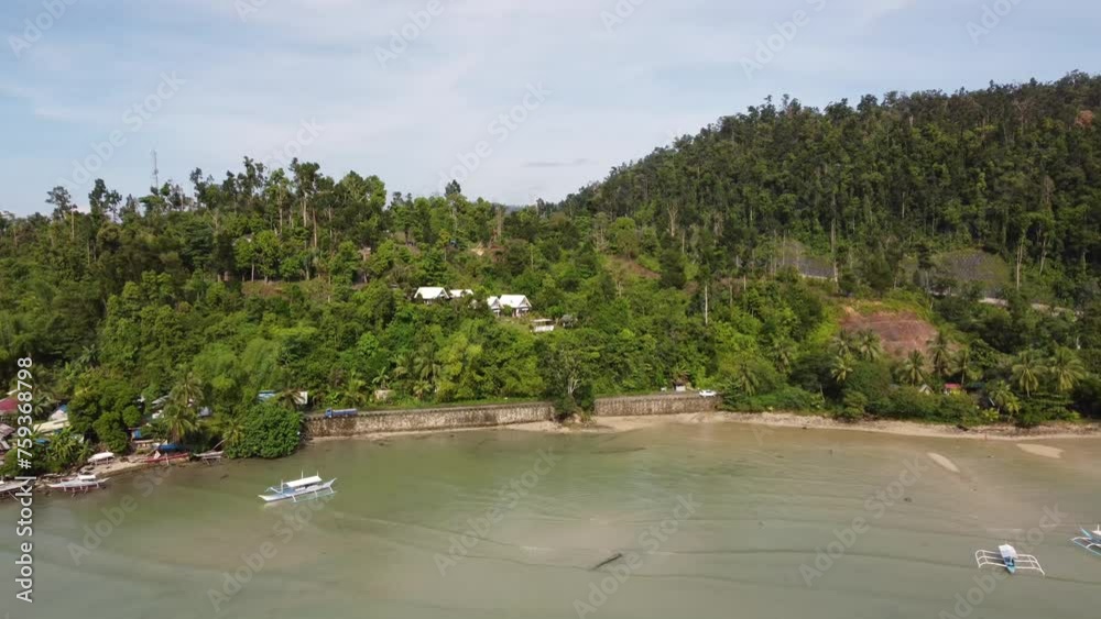 Aerial video over beaches and islands in San Vicente region Philippines Palawan Island Aerial video over beaches and islands in San Vicente region Philippines Palawan Island