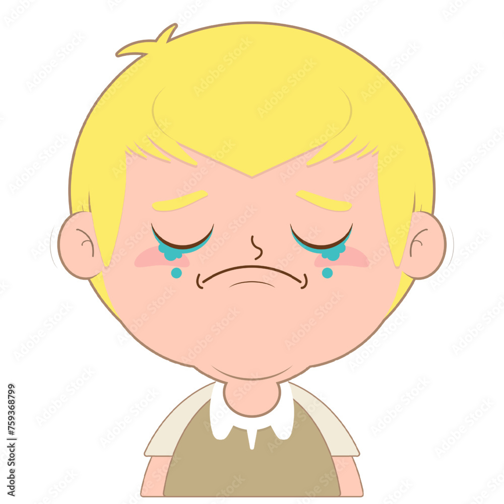 boy crying face cartoon cute