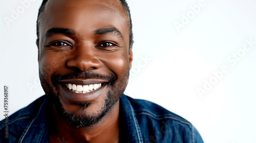 African American Man Smiling While Looking at Camera © PETR BABKIN