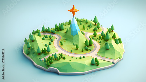 Map icon camp 3d