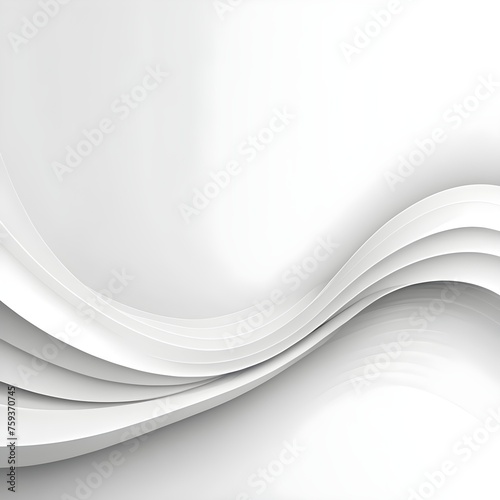 Abstract white background with smooth wavy lines