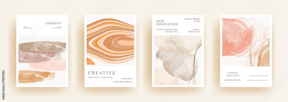 artistic poster template. watercolor background design. Trendy front page design for Banner, Poster, Flyer, Invitation and Annual Report - obrazy, fototapety, plakaty 