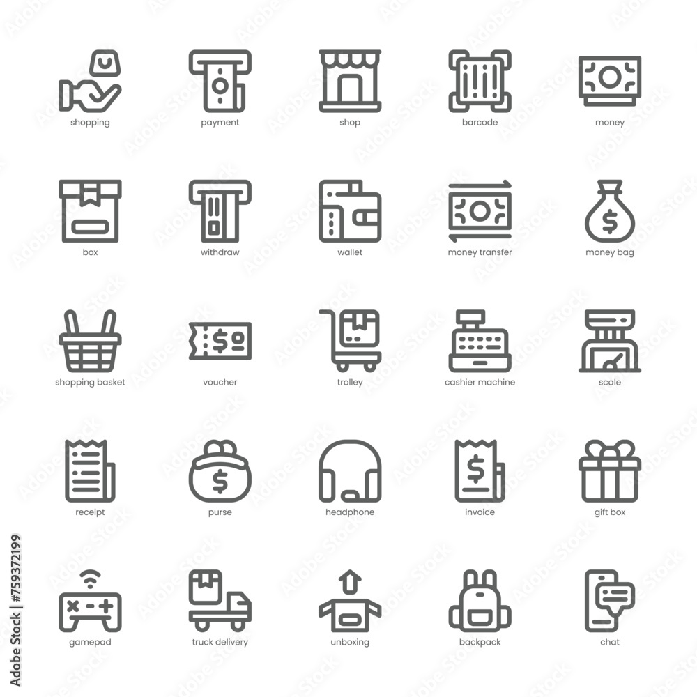 Shopping and Payment icon pack for your website, mobile, presentation, and logo design. Shopping and Payment icon outline design. Vector graphics illustration and editable stroke. Shopping and Payment icon pack for your website, mobile, presentation, and logo design. Shopping and Payment icon outline design. Vector graphics illustration and editable stroke.