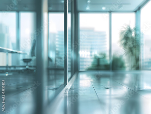 Blurred Modern Business Office Building Background for Business Concept with Bokeh Effect and Natural Light