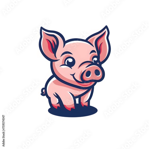 cute pig logo animal 