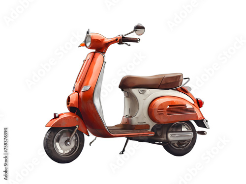 Motorcycle for delivery orders on transparent background