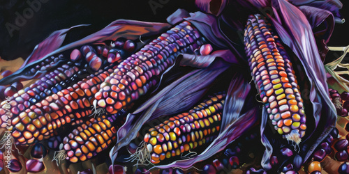 a painting of purple corn, generative AI