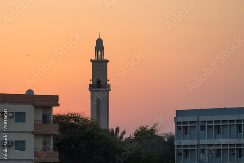 A minaret in Umm al-Quwain, one of the 7 emirates that make the United Arab Emirates. photo
