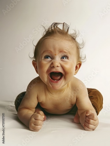 Funny adorable happy baby