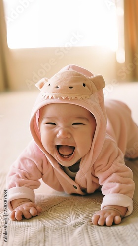 Funny adorable happy baby