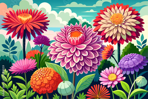 aster flower garden background is